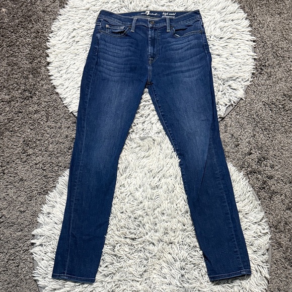 7 for All Mankind Blue Skinny Jeans Size 30 - Picture 1 of 9